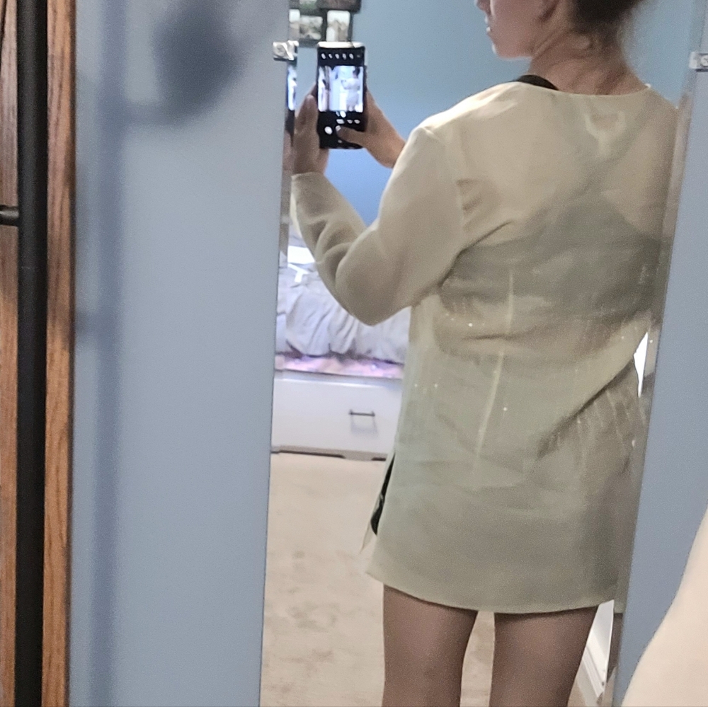 Yellow sheer silk tunic top - Picture 2 of 4